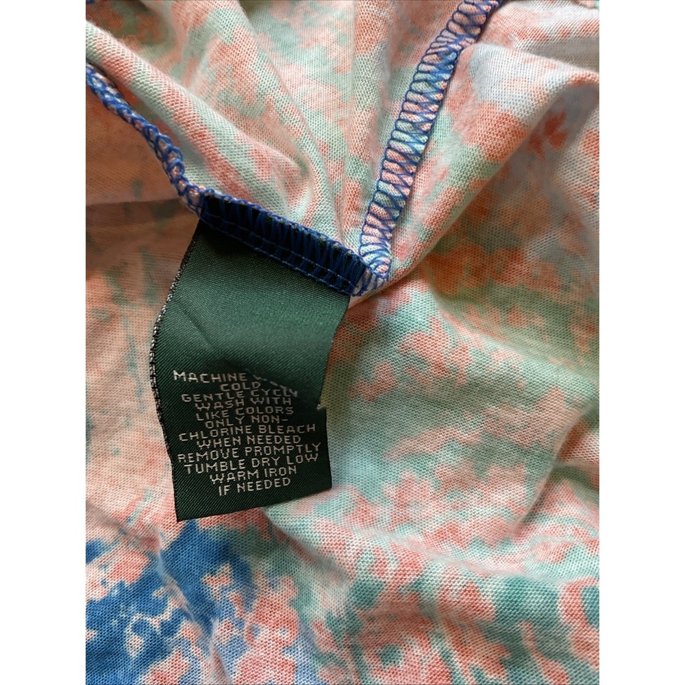 Ralph Lauren Jeans Cotton Dress XL Ruffle Drop Waist Boho Beachy Abstract pastel - Picture 6 of 8